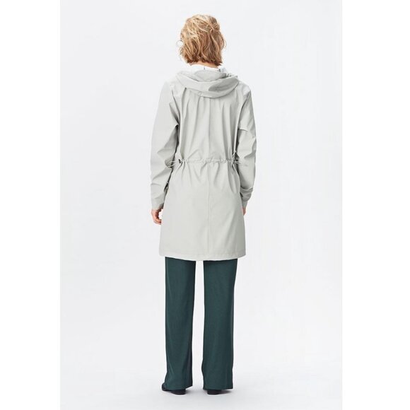 New Rains Waterproof W Coat Rain Jacket Hooded Long Light Hiking Casual Zip Up - Picture 3 of 15